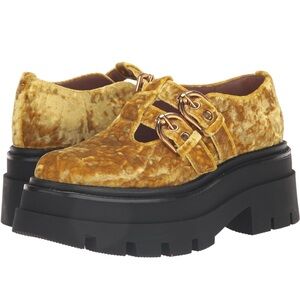 OBO NEW IN BOX! Sam Edelman Circus NY Bryce Mary Jane mustard velvet platforms